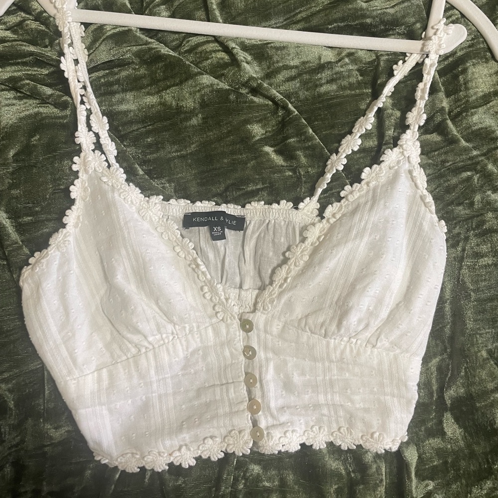 Kendall and Kylie XS White Crop Top